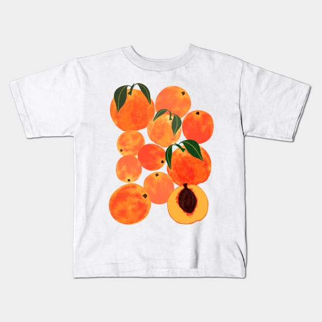 Peach Harvest Kids T-Shirt by LeanneSimpson